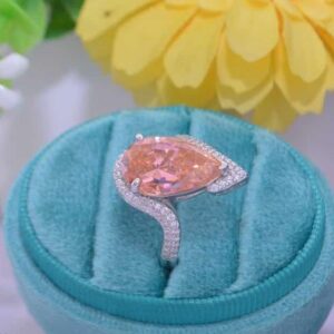 Sterling Silver 925 Morganite Engagement Ring