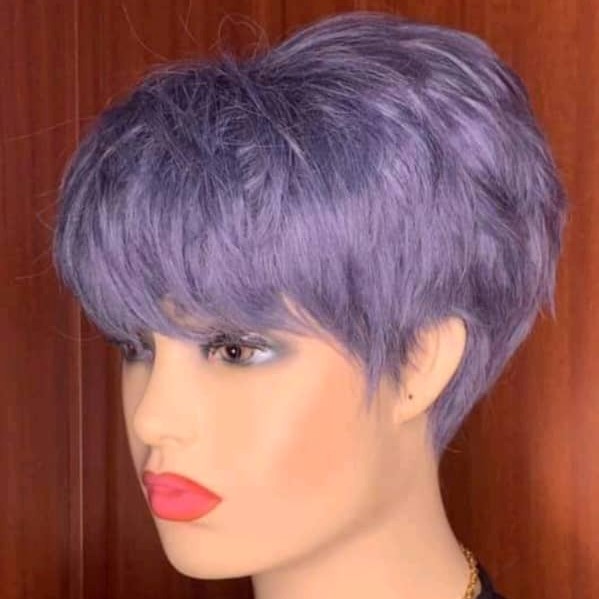 PURPLE NICE PIXIE CUT HUMAN HAIR WIG FOR LADIES | CartRollers ﻿Online  Marketplace Shopping Store In Lagos Nigeria