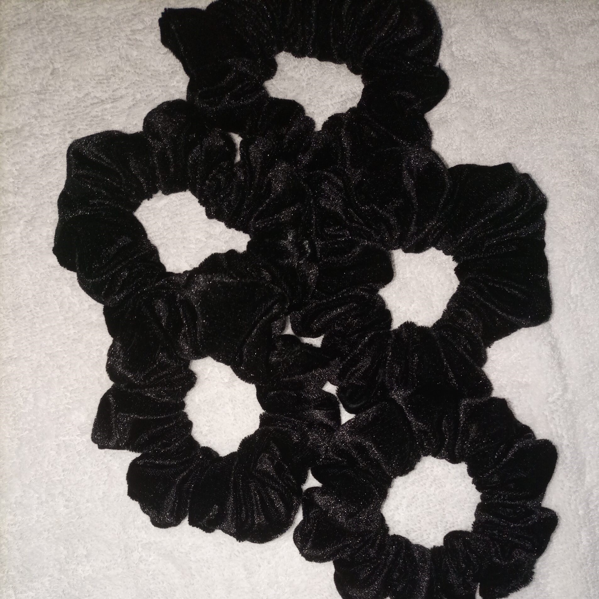 5 pieces Black Velvet Scrunchies