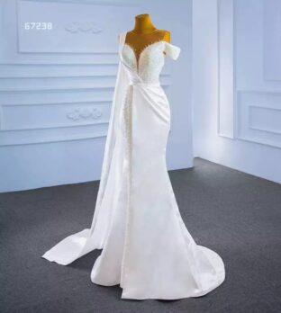 BEADED IVORY COLUMN WEDDING DRESS UK SIZE 12 5