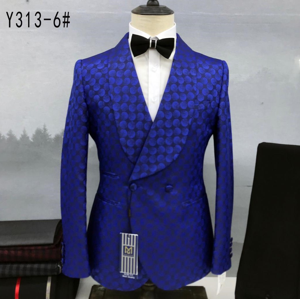 MALIGAN CLASSIC DESIGN PATTERN PRINT DOUBLE BREASTED SUIT