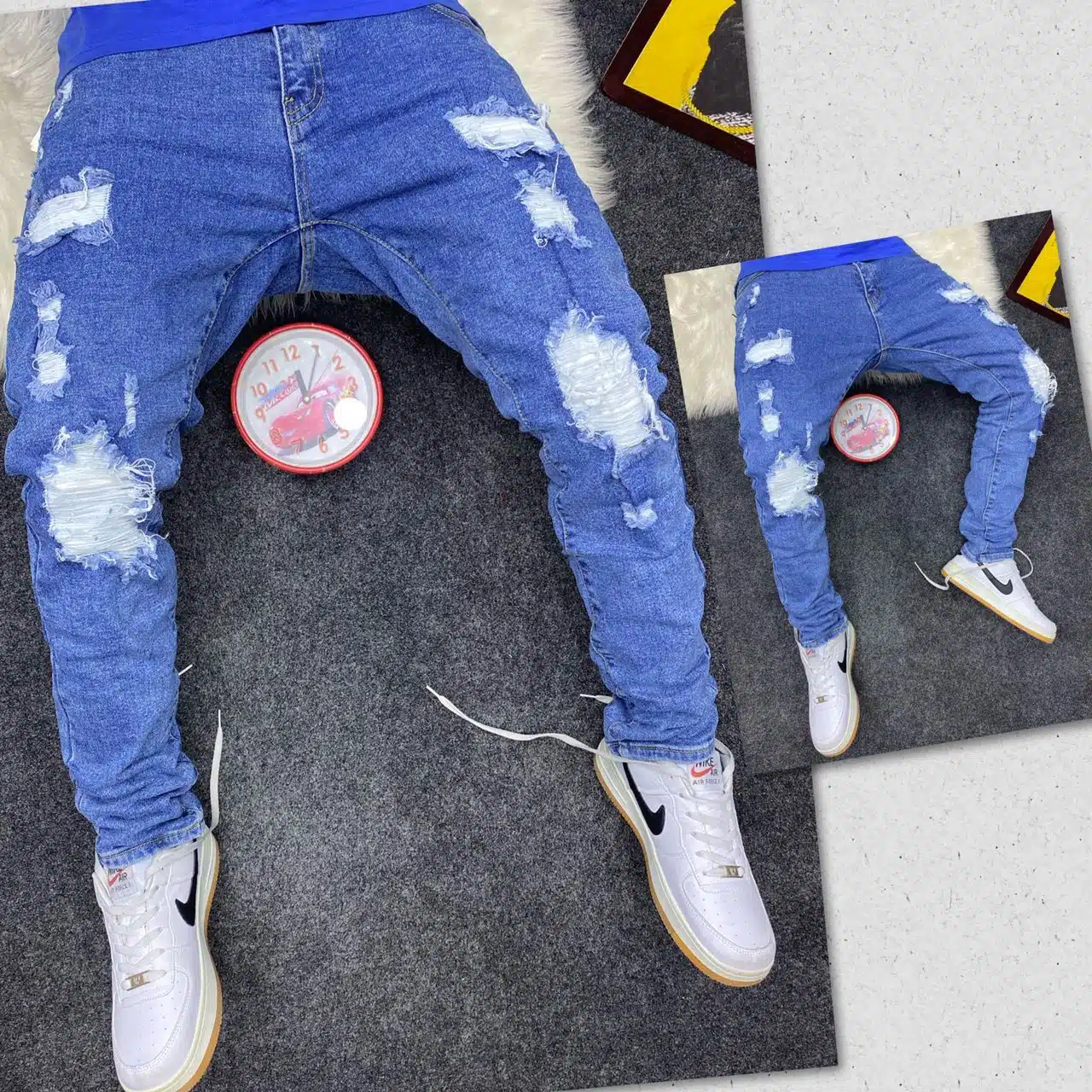 Something Denim Pants Skinny Stretch Low Rise Damage Jeans Cut Off Sea06  Blue In | eBay