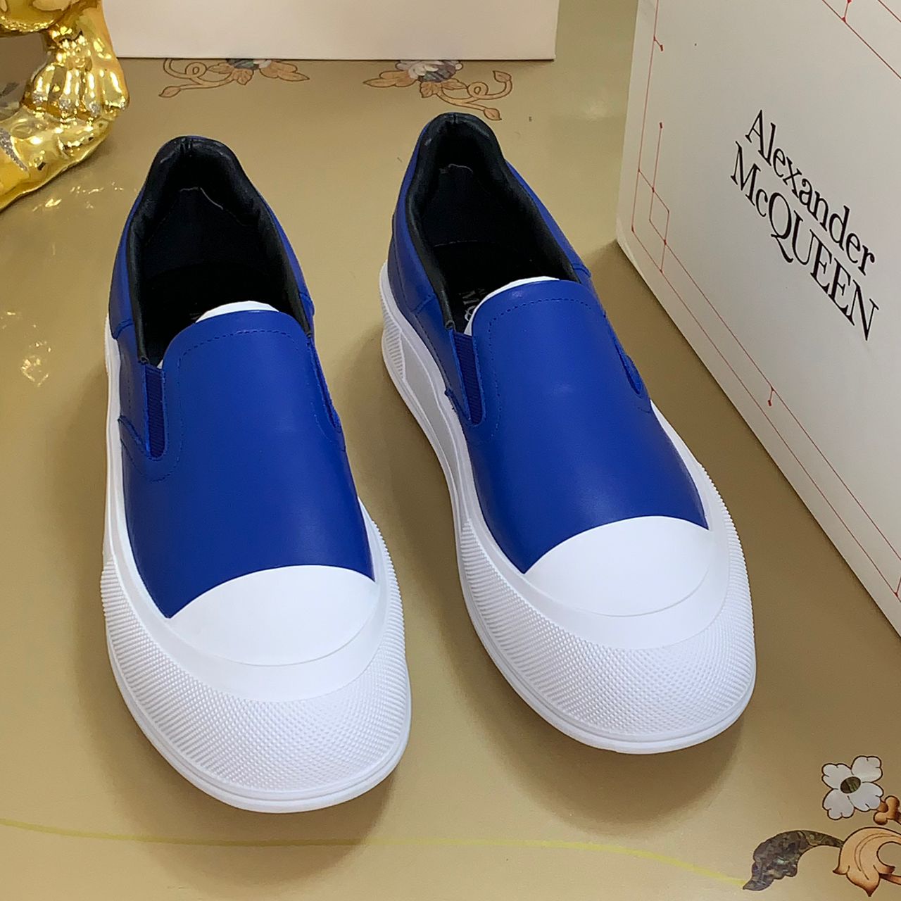 DESIGNERS LEATHER SLIP-ON TRAINER SNEAKERS
