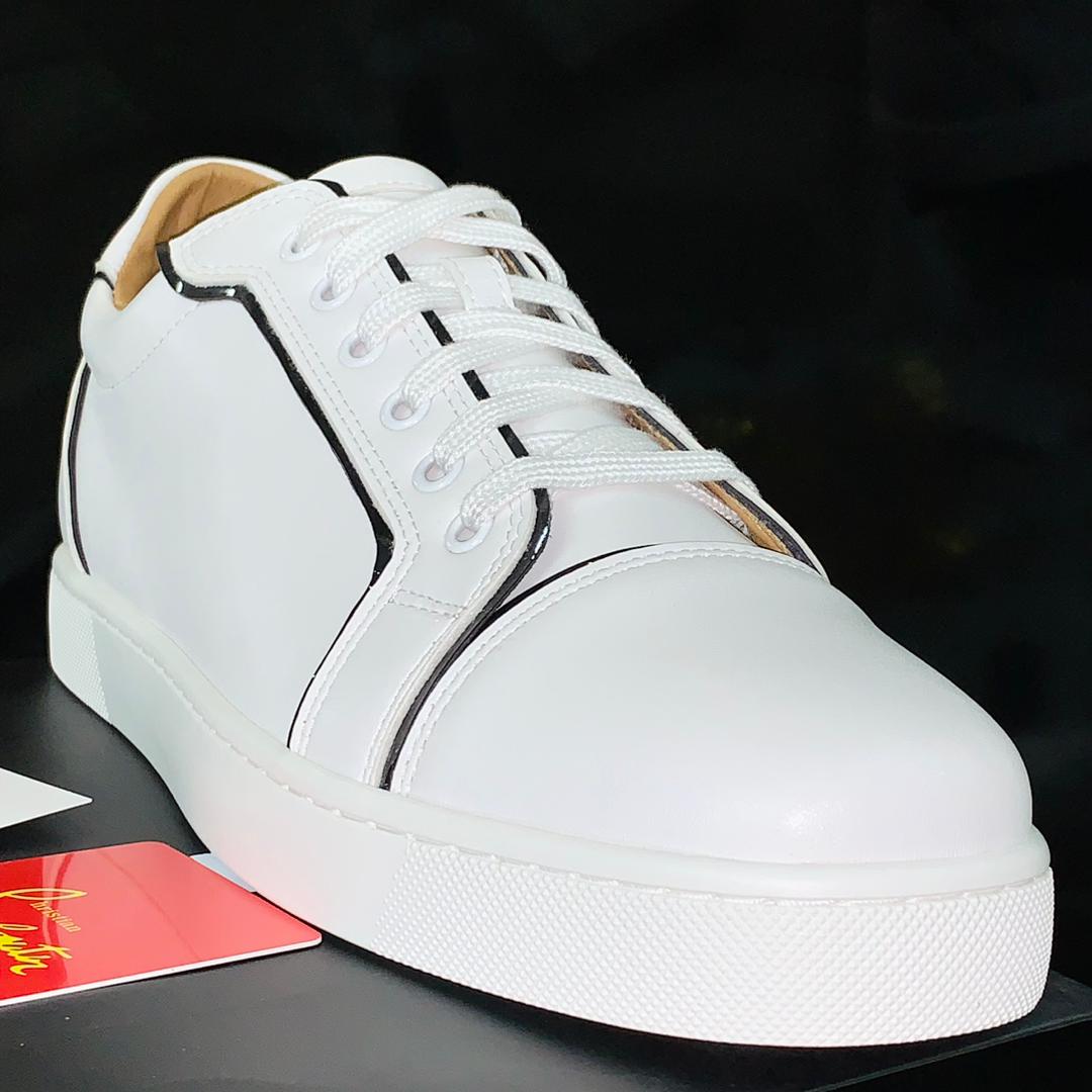 DESIGNERS TONE CUT LEATHER SNEAKERS