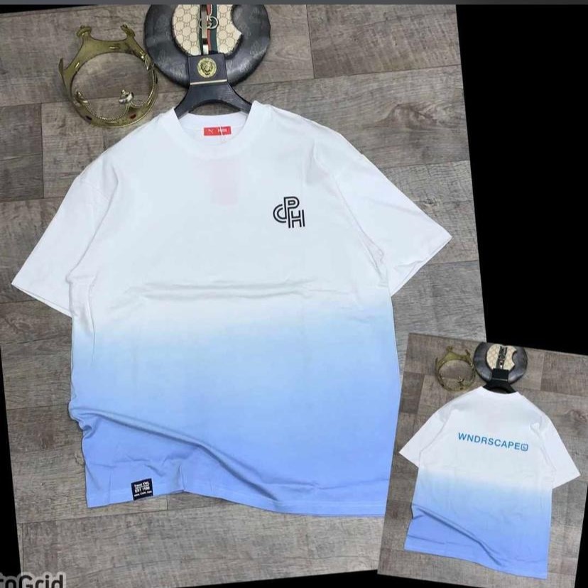 (Blue_White) Designer Polo Shirt, T-shirt