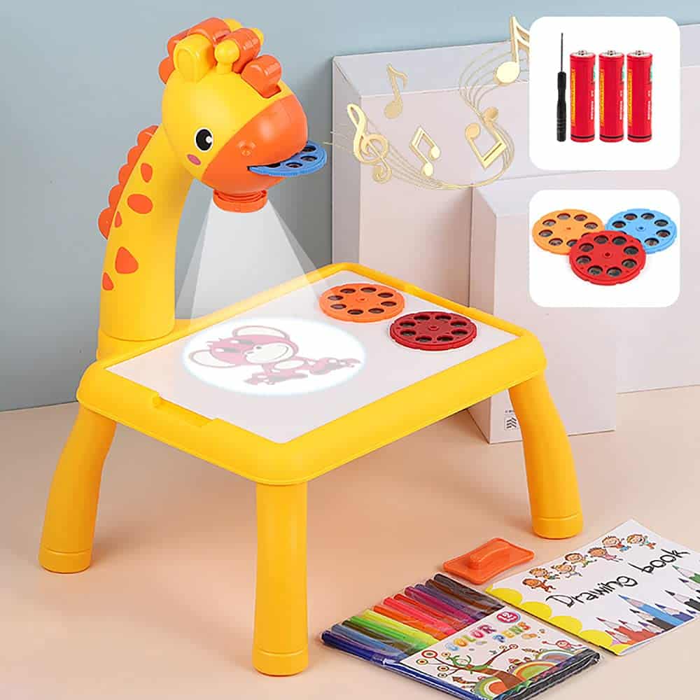 Mini Children's Drawing Board Kids Projector Painting Device Painting Board Drawing Art Table Intelligent Early Education Toys Gift